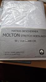 Nieuwe molton matrasbeschermer 90/1.00 x 2.00 meter, Nieuw, Overige typen, Ophalen of Verzenden, Wit