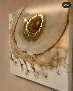 epoxy schilderij in zand-, bruin- en goudtinten, Ophalen of Verzenden