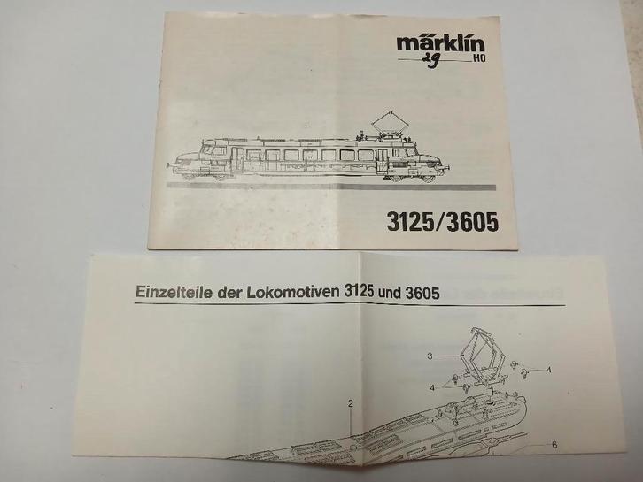 Marklin #3125 / #3605 gebruiksaanwijzing, Hobby en Vrije tijd, Modeltreinen | H0, Gebruikt, Locomotief, Wisselstroom, Märklin
