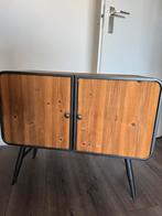 Stijlvol industrieel kastje - hout en metaal, Huis en Inrichting, Kasten | Dressoirs, Ophalen, Gebruikt, 50 tot 100 cm, Metaal
