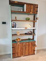 Wandkast van sloophout, Huis en Inrichting, Kasten | Wandmeubels, Ophalen, Gebruikt, 200 cm of meer, Minder dan 150 cm