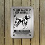 waakbord Amerikaanse Bulldog zilver geborsteld, Dieren en Toebehoren, Nieuw, Ophalen of Verzenden