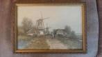 orig aquarel P.A. Schipperus titel achterkant "zomer Molens", Antiek en Kunst, Kunst | Schilderijen | Klassiek, Ophalen