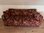 Rofra bank bankstel rood bloemenprint zeer nette staat, Ophalen, Tweepersoons, 75 tot 100 cm, Rechte bank