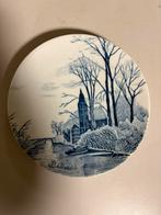 Handbeschilderd Delfts blauw bord 26 cm – J.J. du Chattel, Antiek en Kunst, Verzenden