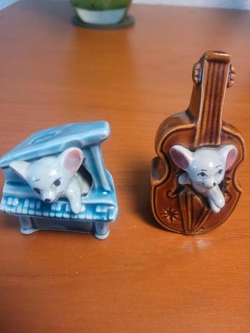 Vintage Japan Napco muis piano contrabas cello beeldje beeld beschikbaar voor biedingen