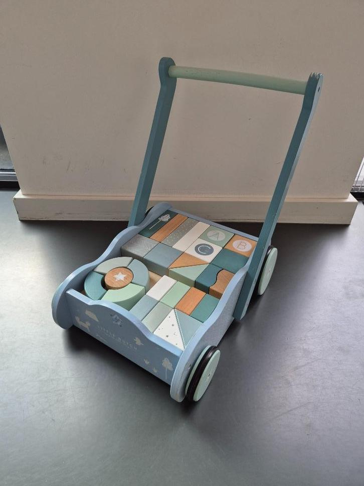 Little Dutch houten blokkenkar (loopwagen), Kinderen en Baby's, Speelgoed | Houten speelgoed, Gebruikt, Duw- of Trekspeelgoed