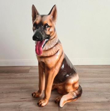 Porselein keramiek duitse herder hond beeld vintage retro beschikbaar voor biedingen
