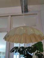 Vintage jaren vijftig gele glazen hanglamp, nieuwe electra, Ophalen of Verzenden, Zo goed als nieuw, Glas, Minder dan 50 cm