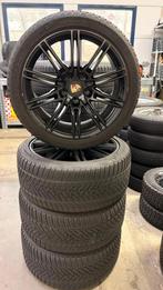 Originele Porsche Cayenne zwarte velgen + winterbanden, Gebruikt, Banden en Velgen, 21 inch, Winterbanden