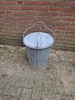 zinken vuilnisbak met klep, Ophalen of Verzenden