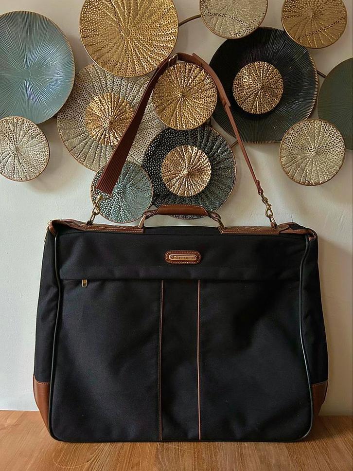 Samsonite luxe reistas – zwart canvas & leer – als nieuw, Sieraden, Tassen en Uiterlijk, Tassen | Reistassen en Weekendtassen