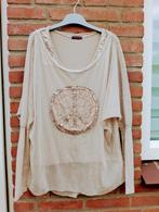 Prachtige tuniek van ITALY, M achterkant bewerkt met kant, Verzenden, Zo goed als nieuw, Maat 38/40 (M), Beige