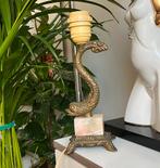 Hollywood Regency Vintage bronzen vislamp met onyx voet, Huis en Inrichting, Lampen | Tafellampen, Overige materialen, Ophalen of Verzenden