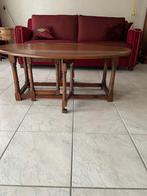 Ovale houten tafel met inklapbare bladen, Ophalen, Gebruikt, 100 tot 150 cm, Eikenhout