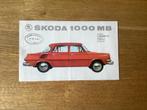 Škoda 1000 MB Brochure - Nederlands, Ophalen of Verzenden, Gelezen, Overige merken