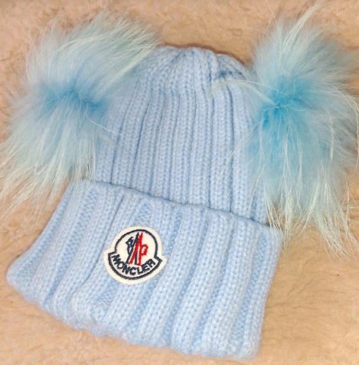 Babyblauwe muts met afneembare fakefur, Kinderen en Baby's, Ophalen of Verzenden, Jongetje of Meisje, Muts
