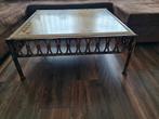 Vintage salontafel v marmer en gietijzer, Ophalen, Gebruikt, 50 tot 100 cm, 50 tot 100 cm