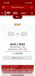 gezocht finale tickets afrika cup, Eén persoon, Overige soorten