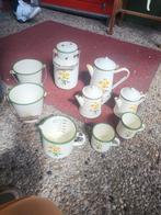 Vintage Emaille Keukengerei Set met Bloemmotief, Antiek en Kunst, Ophalen of Verzenden