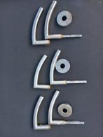 Deurbeslag met roset set 3 stuks, Ophalen of Verzenden, Zo goed als nieuw, Chroom, Klink of Kruk