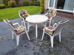 RONDE TUINTAFEL MET 4 STOELEN HARTMAN, Tuin en Terras, Kunststof, Rond, Gebruikt, Ophalen