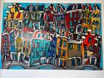 Schilderij grachten Amsterdam, 150x100, Antiek en Kunst, Ophalen