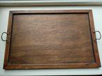 Vintage houten dienblad met handvatten van theekastje, Huis en Inrichting, Woonaccessoires | Dienbladen, Ophalen of Verzenden