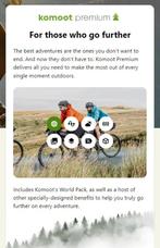 VOUCHER KOMOOT PREMIUM 12 maanden incl wereld (RPR 59,99), Tickets en Kaartjes, Eén persoon, Cadeaubon, Overige typen