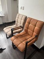 4 Eetkamerstoelen - Cognac & Beige, Ophalen