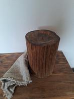 Poer/kaarsenhouder landelijk sober, Huis en Inrichting, Ophalen, Rond, Hout