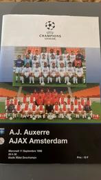 Programmaboekje AUXERRE-AJAX 11 september 1996, Ophalen of Verzenden, Zo goed als nieuw, Ajax, Boek of Tijdschrift