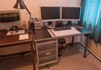 Stalen Bureau met Lades 2 stuks, Ophalen, Gebruikt, Bureau