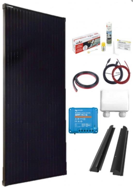 Solarset (1x) 200 Watt + Victron 75/15 MPPT regelaar, Caravans en Kamperen, Kampeeraccessoires, Nieuw, Ophalen of Verzenden