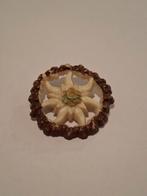 Broche edelweiss, Ophalen of Verzenden, Zo goed als nieuw, Goud, Overige materialen