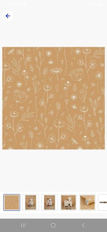 Little Dutch Wil flower ochre behang vliesbehang 3 rollen beschikbaar voor biedingen