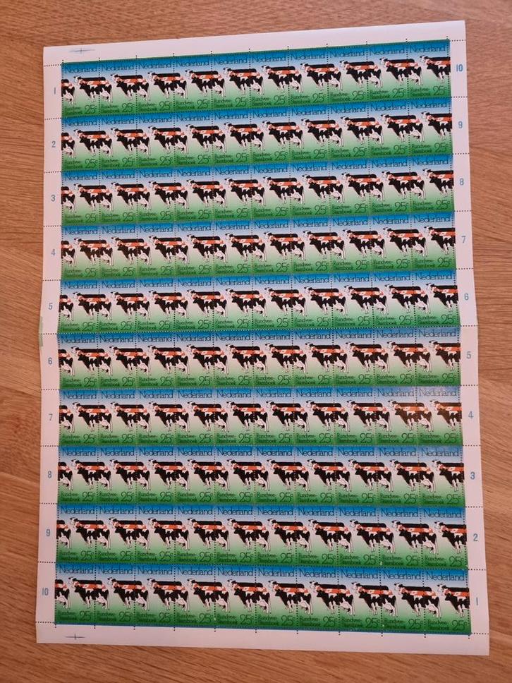 NVPH 1052 Koetjes Compleet Vel, Postzegels en Munten, Postzegels | Nederland, Postfris, Na 1940, Ophalen of Verzenden