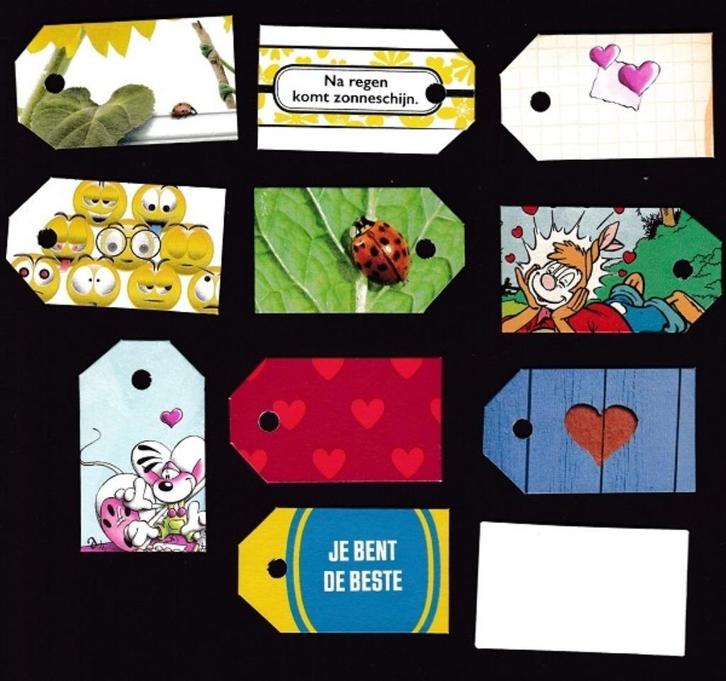 0014) lief, liefde, vriendschap, geluk, blij labeltjes, Hobby en Vrije tijd, Feestartikelen, Zo goed als nieuw, Overige typen