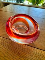Vintage glazen asbak met mooie swirl design, Ophalen of Verzenden