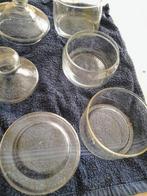 3 glazen  opberg potten set met deksels, Ophalen of Verzenden, Zo goed als nieuw, Glas of Kopje