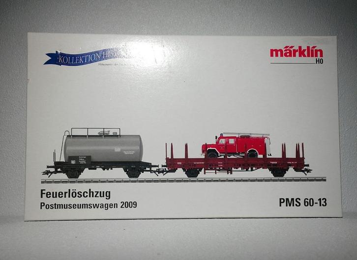 Märklin 46093 PMS 60-13 DB Feuerlöschzug Postmuseumswagen, Hobby en Vrije tijd, Modeltreinen | H0, Zo goed als nieuw, Wagon, Wisselstroom