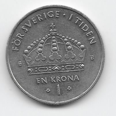 Zweden 1 krona 2001 KM# 894, Verzenden, Overige landen, Losse munt