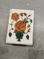 Marmeren Sierdoosje met Bloemmotief, Antiek en Kunst, Antiek | Woonaccessoires, Ophalen