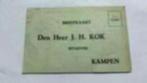 Oude briefkaart den heer J.H. Kok. Uitgever kampen, Ophalen of Verzenden, Voor 1920, Overijssel
