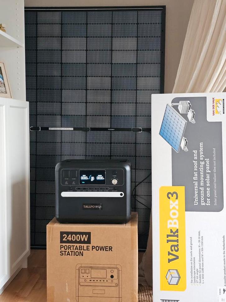 Powerstation thuisbatterij 2400W + 500W Zonnepaneel, Audio, Tv en Foto, Accu's en Batterijen, Nieuw, Oplaadbaar, Ophalen of Verzenden