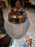 Art Deco Lamp - Bladmotief, Gebruikt, Ophalen of Verzenden, Glas, Minder dan 50 cm