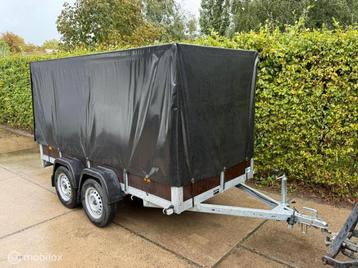 Aanhangwagen met huif, 750kg, 300x130x140cm beschikbaar voor biedingen