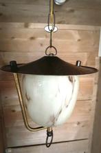 Art deco pendant lamp met gemarmerd glas., Ophalen of Verzenden, Zo goed als nieuw, Glas, Minder dan 50 cm