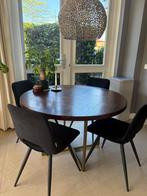 Dutchbone class visgraat ronde tafel 120cm, Huis en Inrichting, Tafels | Eettafels, Ophalen, Zo goed als nieuw, Rond, 100 tot 150 cm