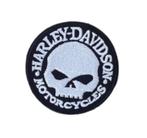 Patch Skull Harley Davidson Motorcycles - 64 x 64 mm, Nieuw